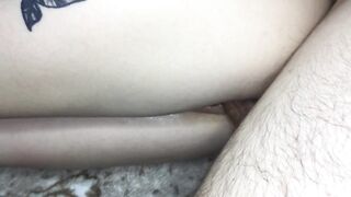 Gorgeous cum on the side with yummy jizzed on twat