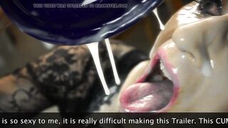Long Dicks Deepthroated, CumCovering her, Eats Every Drop!