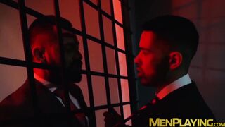 Executive makes out with partner before hammering his ass