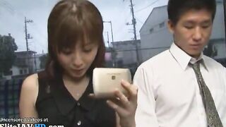 Japanese hottest busty lady in stockings fucked by random man
