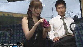 Japanese hottest busty lady in stockings fucked by random man