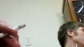 Attractive dude who loves to smoke seduces sexy partnerÂ 