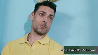 Latina Stepmom Lays Her Step Daughter Down On The Bed And Eats Her Pussy, All In Fron