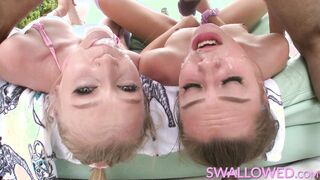 SWALLOWED Tag team blowjob from Athena and Avery