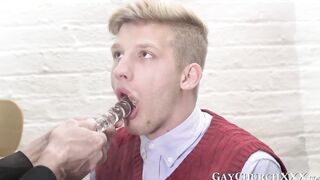Slutty blonde seminarians obeys holy fathers orders