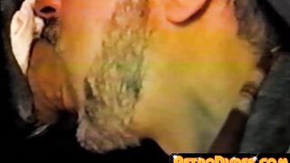 An old jock with a big cock and a deep throat sucks on random people