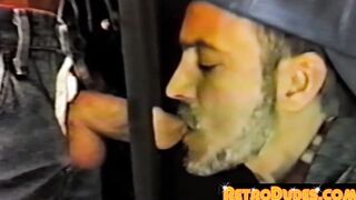 An old jock with a big cock and a deep throat sucks on random people