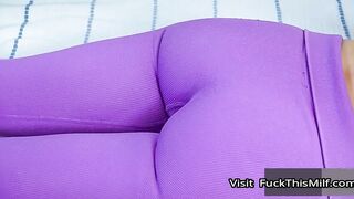 Redhead MYLF In Yoga Pants Strips Down And Bends Over For Anal Stretching From Her St