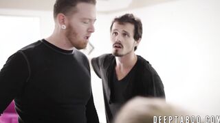 Young babe gets her pussy and ass invaded by the robbers