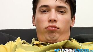 Solo twink amateur Kyle Valasek jizzes in his underwear