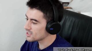 Angie Lynx Has To Be Quiet As She Rides Jordi's Big Cock While Doing A Meeting With H