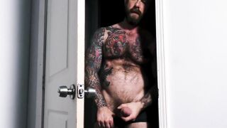 Inked daddy discovers stepson watching pornography and drills him