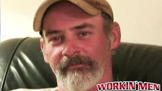 Sexy jerk off session with bearded old dude showing off