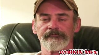 Sexy jerk off session with bearded old dude showing off
