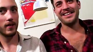 Twink analrammed hard after sucking cock in classic video