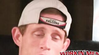 Amateur shoots a load in his hand after solo masturbation