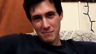 Young amateur teases with his slim body and jerks off rough