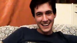 Young amateur teases with his slim body and jerks off rough