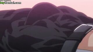 Delicious busty girl helps guy to cum