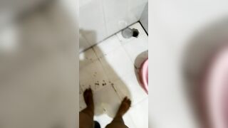 Bathing black aunty milf
