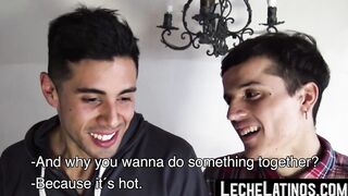 Cute Latino couple getting married just before POV facial