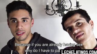 Cute Latino couple getting married just before POV facial