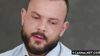 Bastian Karim pulls out Sir Peters cock