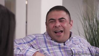 Shemale babysitter sucking cock then getting anal fuck