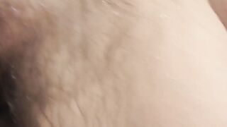 Hairy girl in shower