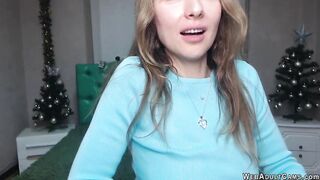 Busty Ukrainian MILF strips off to panties on webcam