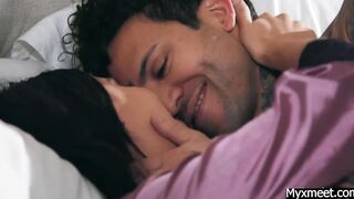 Babe gets fucked on white bed video 226