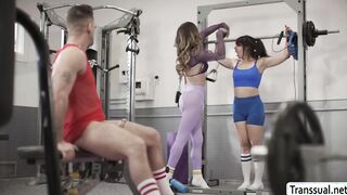 Gym instructor caught by TS fucking customers