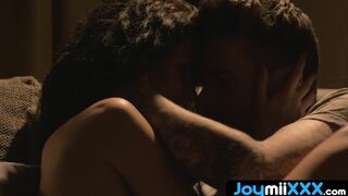 Nubile darling blowing dick in sensual banging and creampie