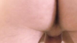 Chick gets pounded while amateur guy jerks off his big dick