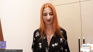 Red-haired girl seduced and fucked the courier