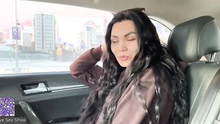 Blowjob and handjob in the car with conversations in Russian