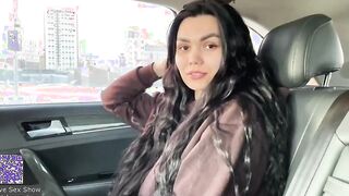 Blowjob and handjob in the car with conversations in Russian