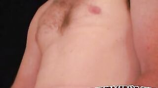 Rough stud strips naked to stroke himself solo until he cums
