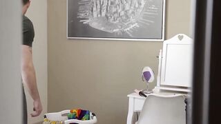Stunning Blonde Squirts All Over Busty Student While Taking Huge Cock Deep In Her Mil