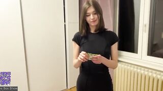 An eighteen-year-old girl fucks a guy for money