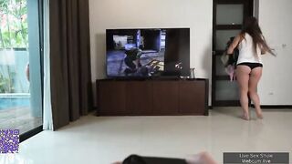 A guy fucks a Russian girl's pussy with a long dick