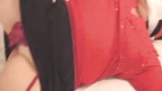 submissive Mom Eva tied by two Doms