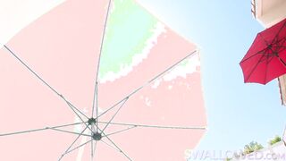 SWALLOWED Megan and Bella deepthroating a big dick