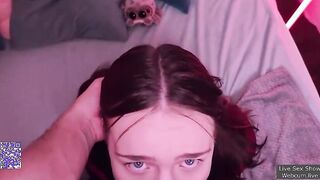 Russian girl sucks a guy's hard dick
