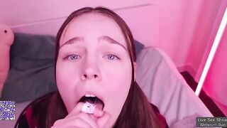 Russian girl sucks a guy's hard dick