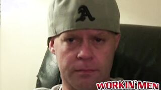 Amateur bald dude strokes his dick until it is really hard