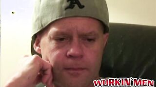 Amateur bald dude strokes his dick until it is really hard