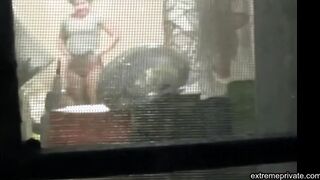 watching stepmom's hot ass from balcony