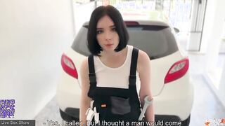 Russian girl takes payment for her work with sex
