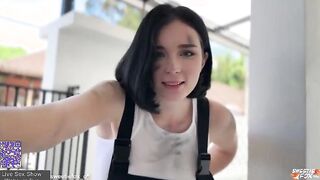 Russian girl takes payment for her work with sex